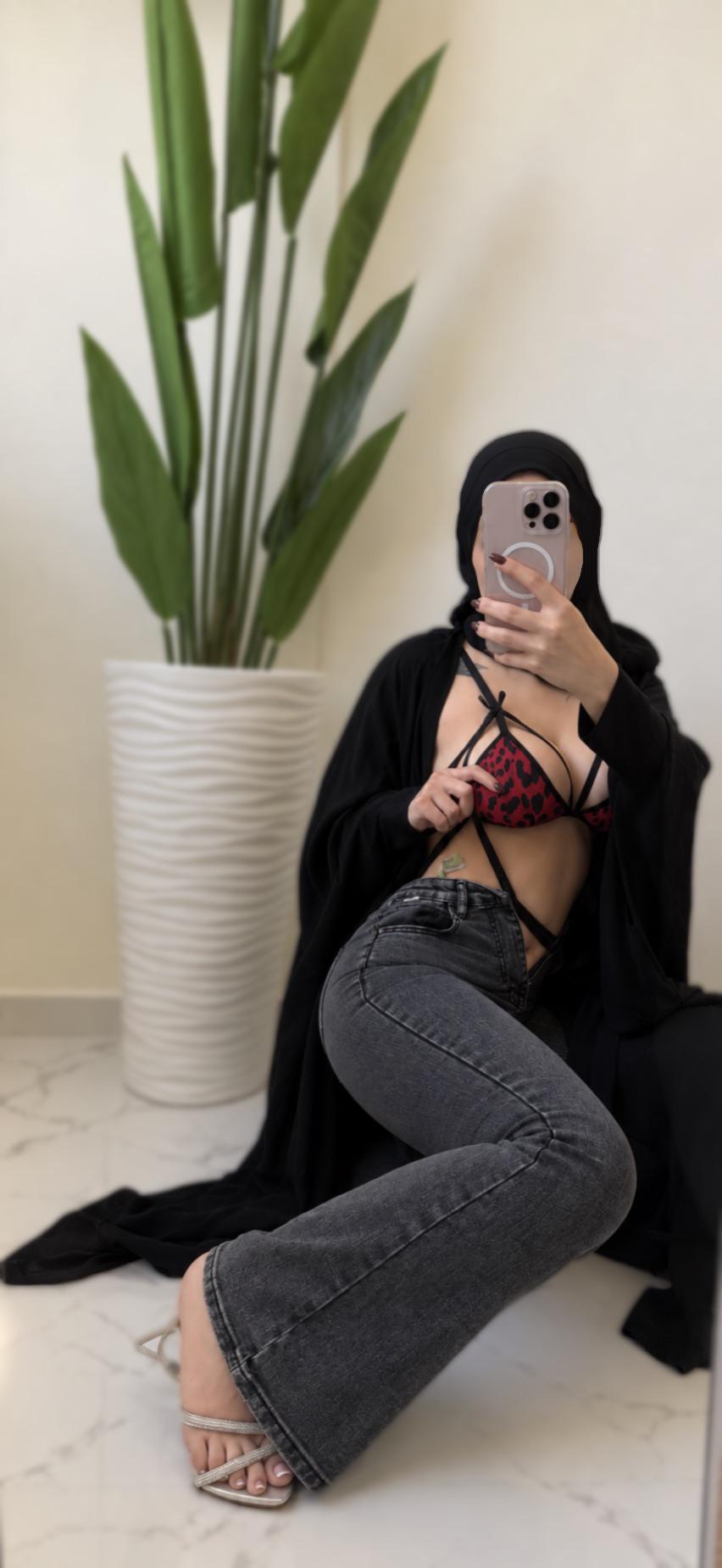 Hijabi Arab MILF teasing a halal peek in sheer lingerie