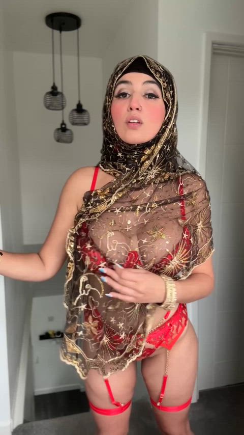 Hijabi MILF strips her halal veil for raw Arab POV pleasure